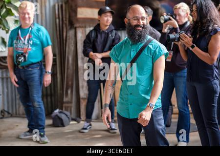 Omar Z. Robles photographie enseignement atelier sur la photographie de danse au cours de la 2018 Festival Fujifilm, Venice, Los Angeles County, Californie, USA Banque D'Images