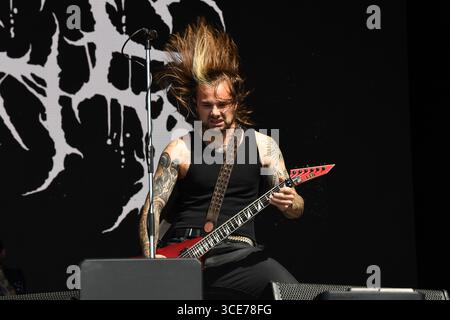 ROYAUME-UNI. 08 août 2025. DERBYSHIRE, ANGLETERRE - 08 AOÛT : Yannick Lehmann de 'Paleface Swiss' en concert au Bloodstock Open Air, Catton Park le 08 août 2025 dans le Derbyshire, Angleterre.Cap/Mar © Mar/Capital Pictures Credit : Capital Pictures/Alamy Live News Banque D'Images