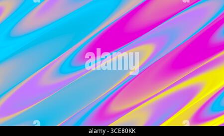 Conception fluide holographique avec de magnifiques tons bleu et violet vagues fluides et fluides Banque D'Images