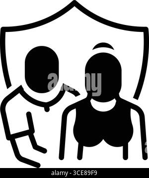 Icône pour le lien de protection, défendre Illustration de Vecteur