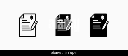 Icône définir contrat financier. Conception de concepts financiers et commerciaux. Bouton d'interface utilisateur Web et applications. Illustration de Vecteur