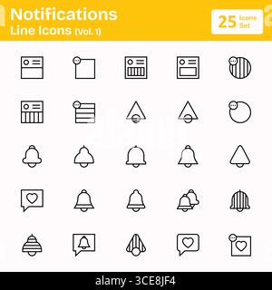 Icônes de ligne de notification (Vol. 1) Illustration de Vecteur