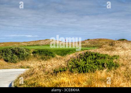 Pebble Beach, Californie - 21 mai 2016 : paysages des liens de la baie espagnole à la station balnéaire Pebble Beach Banque D'Images