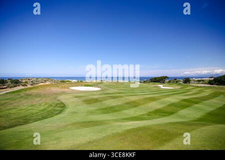 Pebble Beach, Californie - 21 mai 2016 : paysages des liens de la baie espagnole à la station balnéaire Pebble Beach Banque D'Images