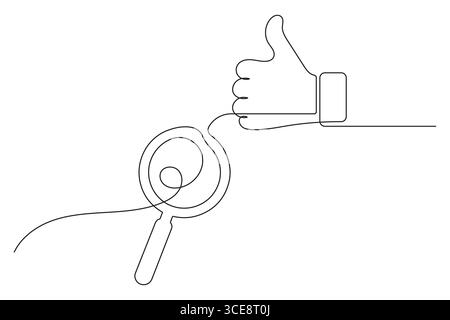Icône de recherche dessin continu d'une ligne et style minimaliste isolent l'illustration vectorielle de contour Illustration de Vecteur