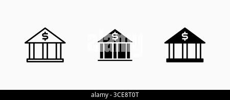 Icône définir le renflement de la banque. Conception de concepts financiers et commerciaux. Bouton d'interface utilisateur Web et applications. Illustration de Vecteur