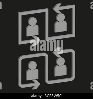 Icônes d'échange d'utilisateurs. Symbole de profil de transfert. Vecteur de réseau social. Graphique de gestion des comptes. SPE 10. Illustration de Vecteur