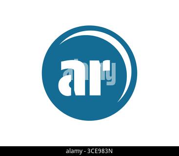 Emblème sportif AR ou logotype d'équipe. Logo de balle avec une combinaison de lettres initiales A et R pour magasin de balles, entreprise de sport, entraînement, badge de club. Vecteur Illustration de Vecteur