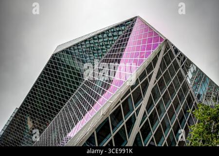 Seattle, Washington - 12 juillet 2015 : la bibliothèque publique conçue par Rem Koolhaas à Seattle Banque D'Images