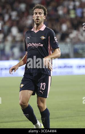 Crémone, Italie. 16 août 2025. Mattia Bani du Palermo FC lors de l'US Cremonese vs Palermo FC, match à 32° de la Coppa Italia Frecciarossa 2025-26 au stade Giovanni Zini à Cremona (CR), Italie, sur Agust 16, 2025. Crédit : Agence photo indépendante/Alamy Live News Banque D'Images
