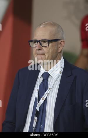 Crémone, Italie. 16 août 2025. Giovanni Gardini PDG de Palermo FC lors de l'US Cremonese vs Palermo FC, étape 32° du match Coppa Italia Frecciarossa 2025-26 au stade Giovanni Zini à Cremona (CR), Italie, sur Agust 16, 2025. Crédit : Agence photo indépendante/Alamy Live News Banque D'Images
