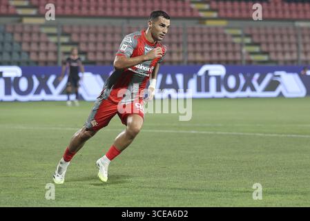 Crémone, Italie. 16 août 2025. Federico Bonazzoli de l'US Cremonese lors de l'US Cremonese vs Palermo FC, match à 32° de la Coppa Italia Frecciarossa 2025-26 au stade Giovanni Zini de Cremona (CR), Italie, sur Agust 16, 2025. Crédit : Agence photo indépendante/Alamy Live News Banque D'Images