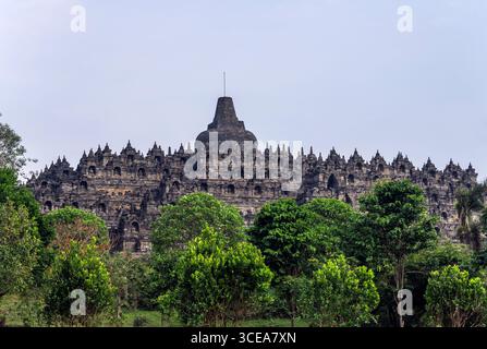 Temple Borobudur à Yogyakarta, Indonésie Banque D'Images
