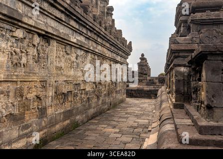 Temple Borobudur à Yogyakarta, Indonésie Banque D'Images