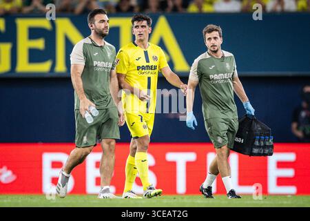 Vila-Real, Espagne, Espagne. 15 août 2025. Gerard MORENO de Villarreal CF semble blessé lors du match de LaLiga entre Villarreal CF et Real Oviedo à l'Estadio de la Ceramica le 15 août 2025 à Vila-Real Espagne. (Crédit image : © Matthieu Mirville/ZUMA Press Wire) USAGE ÉDITORIAL SEULEMENT ! Non destiné à UN USAGE commercial ! Banque D'Images