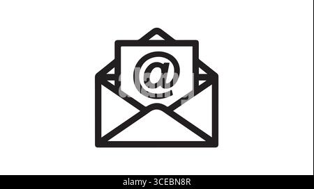 Conception moderne de communication par e-mail avec des accents géométriques Illustration de Vecteur