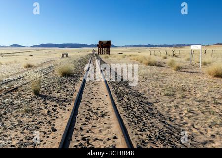 Chemin de fer Garub entre Aus et Luderitz dans le sud de la Namibie, Afrique Banque D'Images