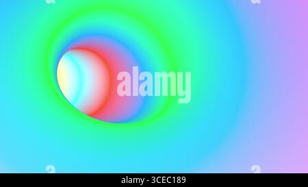 Tunnel de cercles de couleur à l'intérieur du rendu 3D bg coloré Banque D'Images