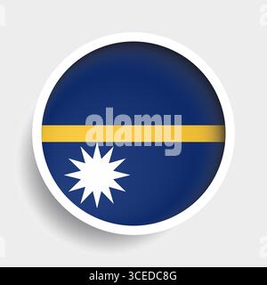 Drapeau de Nauru, icône ronde avec ombre, symbole national Illustration de Vecteur