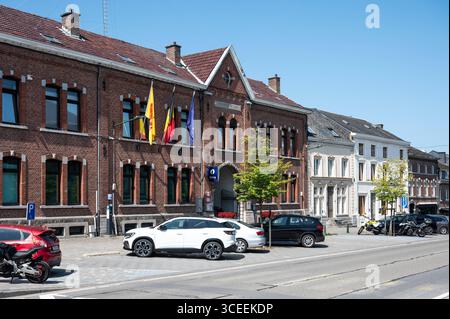 Façade de l'agence de police de Rochefort, Province de Namur, Belgique 10 août 2025 Banque D'Images