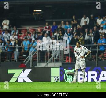 Sao Paulo, Sao Paulo, Brésil. 17 août 2025. Sao Paulo (SP), 08/17/2025 - football/Santos vs Vasco da Gama - le joueur Neymar pleure après le match entre Santos et Vasco da Gama, valable pour la Serie A brésilienne, qui a lieu à Morumbis, dans la ville de Sao Paulo, ce dimanche 17 août 2025. (Crédit image : © Pedro Paulo Diaz/TheNEWS2 via ZUMA Press Wire) USAGE ÉDITORIAL SEULEMENT ! Non destiné à UN USAGE commercial ! Banque D'Images