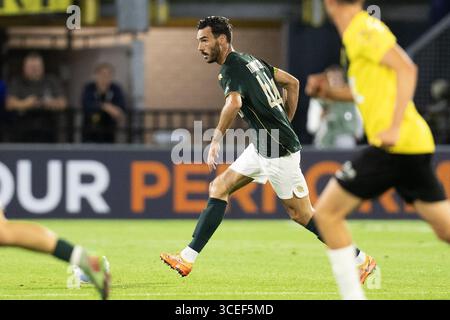 Sittard, pays-Bas. 17 août 2025. BREDA, 17-08-2025, Rat Verlegh Stadium, saison 2025/2026, football néerlandais Eredivisie, match entre NAC Breda et Fortuna Sittard, photo montrant le joueur de Fortuna Sittard Ivan Marquez crédit : Pro Shots/Alamy Live News Banque D'Images