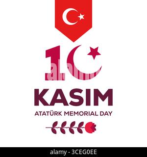 illustration plate pour 10 kasim ataturk jour commémoratif Illustration de Vecteur