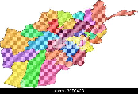 Illustration cartographique ombragée de l'Afghanistan – cartographie vectorielle réaliste pour affiches, présentations et projets éducatifs Illustration de Vecteur