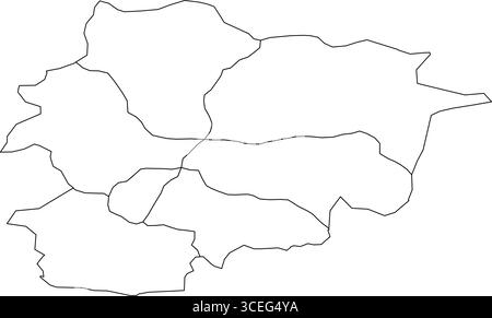 Andorra Map White Edition – Clean Printable Outline pour les affiches, les ressources géographiques et les illustrations de cartographie moderne Illustration de Vecteur