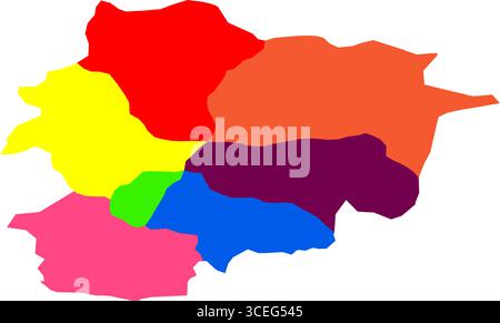 Carte colorée de pays d'Andorre - conception vectorielle moderne pour les impressions numériques, la décoration d'intérieur et les matériaux d'apprentissage de la géographie Illustration de Vecteur
