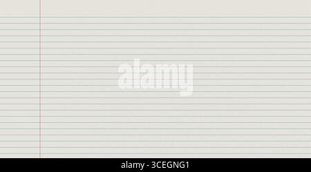 Papier texturé horizontal doublé blanc. Feuille de travail avec bandes à motif Legal. Page vide vierge du classeur. Toile de fond large. Bloc-notes scolaire de grille vectorielle co Illustration de Vecteur