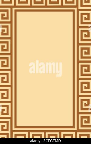 Carte verticale propre avec un motif de méandres continu formant un bord classique intemporel. Illustration de Vecteur
