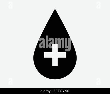 Icône de don de sang Don médical Rescue Medic Health Droplet Charity Hospital Clinic chirurgie transfusion First Aid symbole graphique signe Croix Illustration de Vecteur