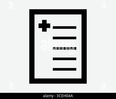 Fiche de rapport médical santé de l'hôpital de soins de santé facture document de reçu d'ordonnance du médecin diagnostic liste de contrôle liste de contrôle d'assurance signe contour du symbole Illustration de Vecteur