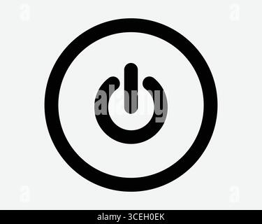 Icône de contour du bouton d'alimentation mettre hors tension symbole de démarrage ordinateur périphérique arrêter panneau arrêter démarrage interrupteur circulaire appuyer sur clic illustration graphique Illustration de Vecteur
