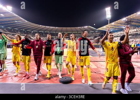 BRUXELLES, BELGIQUE - 9 JUIN : Matz sels de Belgique, Thomas Meunier de Belgique, Wout Faes de Belgique, Zeno Debast de Belgique, Maxim de Cuyper de Belgique, Youri Tielemans de Belgique, Amadou Onana de Belgique, Leandro Trossard de Belgique, Kevin de Bruyne de Belgique, Jeremy Doku de Belgique, Romelu Lukaku de Belgique, Charles de Ketelaere de Belgique, Koni de Winter de Belgique, Senne Lammhele, Mohele de Belgique, Diego de Belgique, Belgique lois Openda de Belgique, Nicolas Raskin de Belgique, Alexis Saelemaekers de Belgique, Arthur Theate de Belgique, Hans Vanaken Banque D'Images
