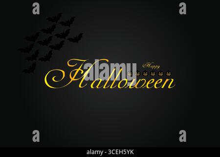 Silhouette de toile d'araignée d'Halloween avec des éléments hantés Spooky Illustration de Vecteur