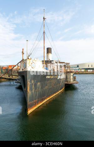 PS Wingfield Castle ship historique Humber bateau à aubes construit en 1934, port de plaisance de Hartlepool, comté de Durham, Angleterre, Royaume-Uni Banque D'Images