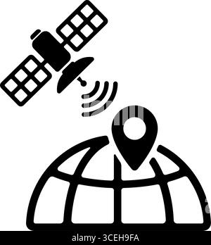 Illustration de l'icône vectorielle satellite (GPS) Illustration de Vecteur
