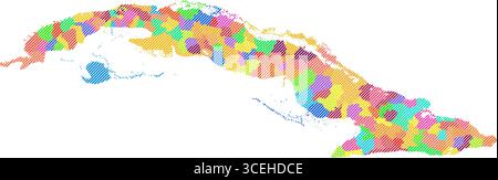 Illustration de carte ombragée de Cuba – cartographie vectorielle réaliste pour affiches, présentations et projets éducatifs Illustration de Vecteur