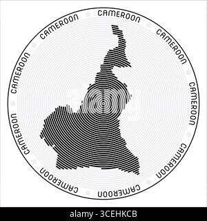 Design de logo rond Cameroun. Construction de bagues en forme de pays. Cameroun texte dans tout le pays. Illustration vectorielle. Illustration de Vecteur