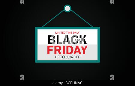 Solde du vendredi fou – durée limitée – jusqu’à 50 % de rabais Illustration de Vecteur