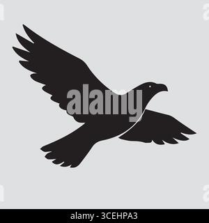 Aigle volant sur le ciel Illustration de Vecteur