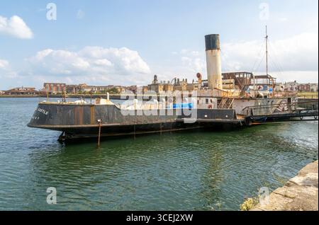 PS Wingfield Castle ship historique Humber bateau à aubes construit en 1934, port de plaisance de Hartlepool, comté de Durham, Angleterre, Royaume-Uni Banque D'Images