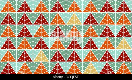 Motif d'arbres d'automne géométriques vectoriels sans couture. Fond d'automne jaune et orange. Papier d'emballage à motif linéaire pour la rentrée scolaire. Texture tombante Illustration de Vecteur