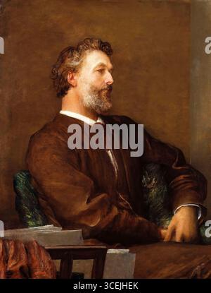 Frederic Leighton, 1er baron Leighton (1830-1896), portrait du peintre victorien britannique, dessinateur et sculpteur à l'huile sur toile par George Frederic Watts, 1881 Banque D'Images