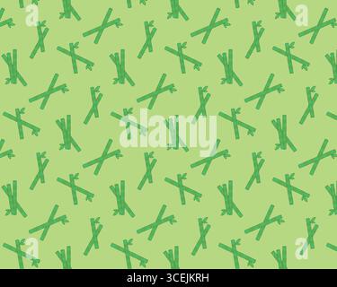 Motif en bambou. Fond vert. Illustration vectorielle. Illustration de Vecteur