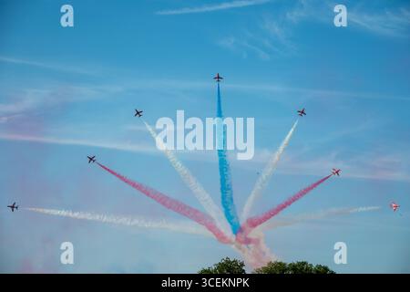 Headcorn Battle of Britain Airshow Red Arrows Banque D'Images