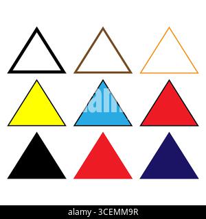 Ensemble de triangles géométriques. Illustration de la collection de formes. Figures abstraites colorées. Eléments de répétition vectorielle. Illustration de Vecteur
