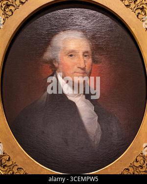 Peinture de George Washington par Rembrandt Peale modelée d'après le portrait de Gilbert Stuart, archives de la bibliothèque publique de New York Banque D'Images